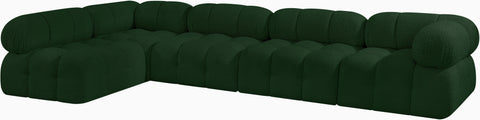 Niya Green Boucle Fabric Modular Sectional Sec5A