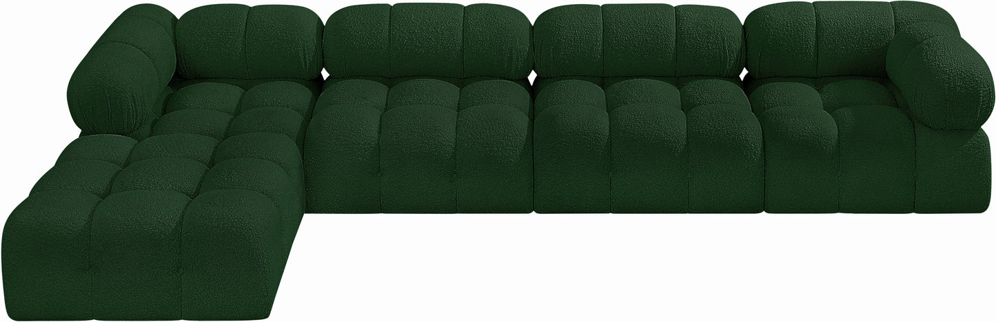 niya green boucle fabric modular sectional sec5b