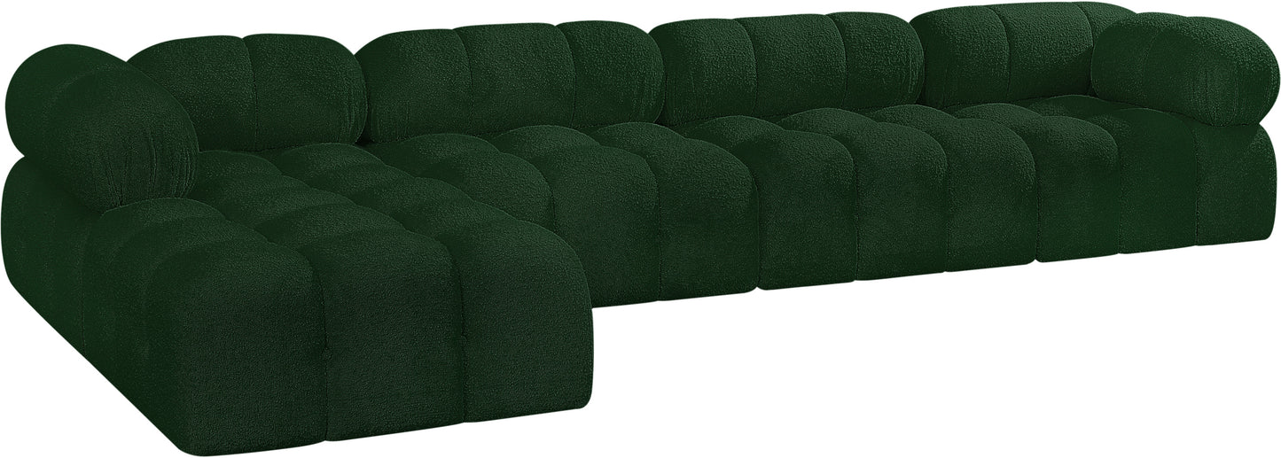 niya green boucle fabric modular sectional sec5b