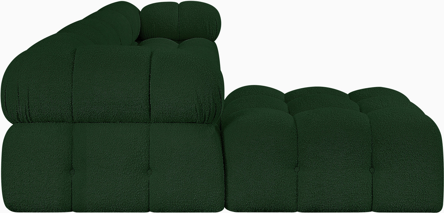 niya green boucle fabric modular sectional sec5b