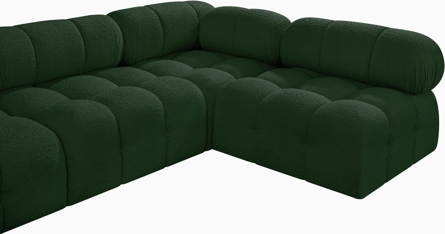 niya green boucle fabric modular sectional sec5b