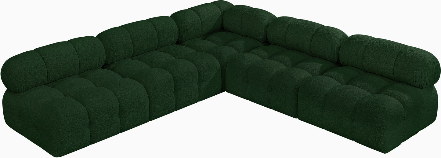 niya green boucle fabric modular sectional sec5c