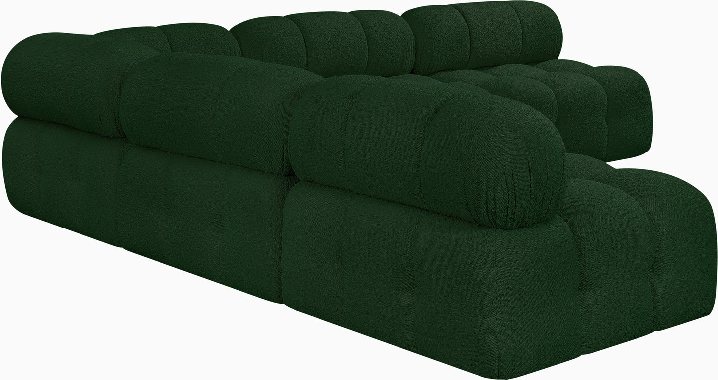 niya green boucle fabric modular sectional sec5c