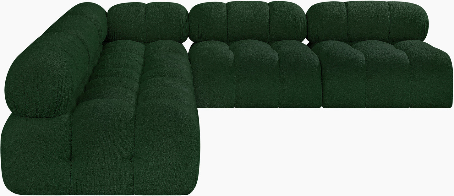 niya green boucle fabric modular sectional sec5c