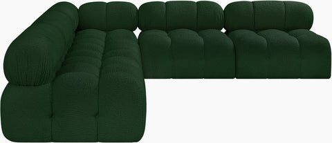 Niya Green Boucle Fabric Modular Sectional Sec5C