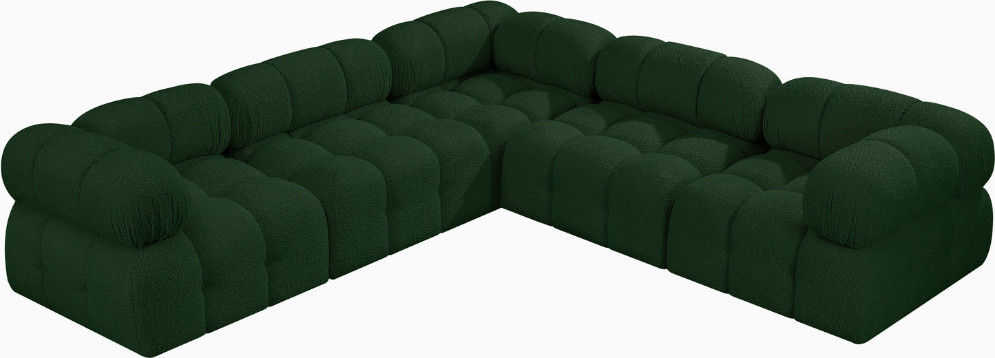 niya green boucle fabric modular sectional sec5d