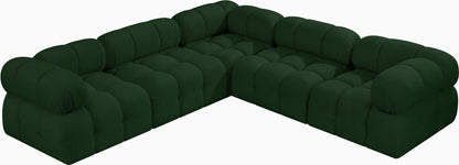 Niya Green Boucle Fabric Modular Sectional Sec5D