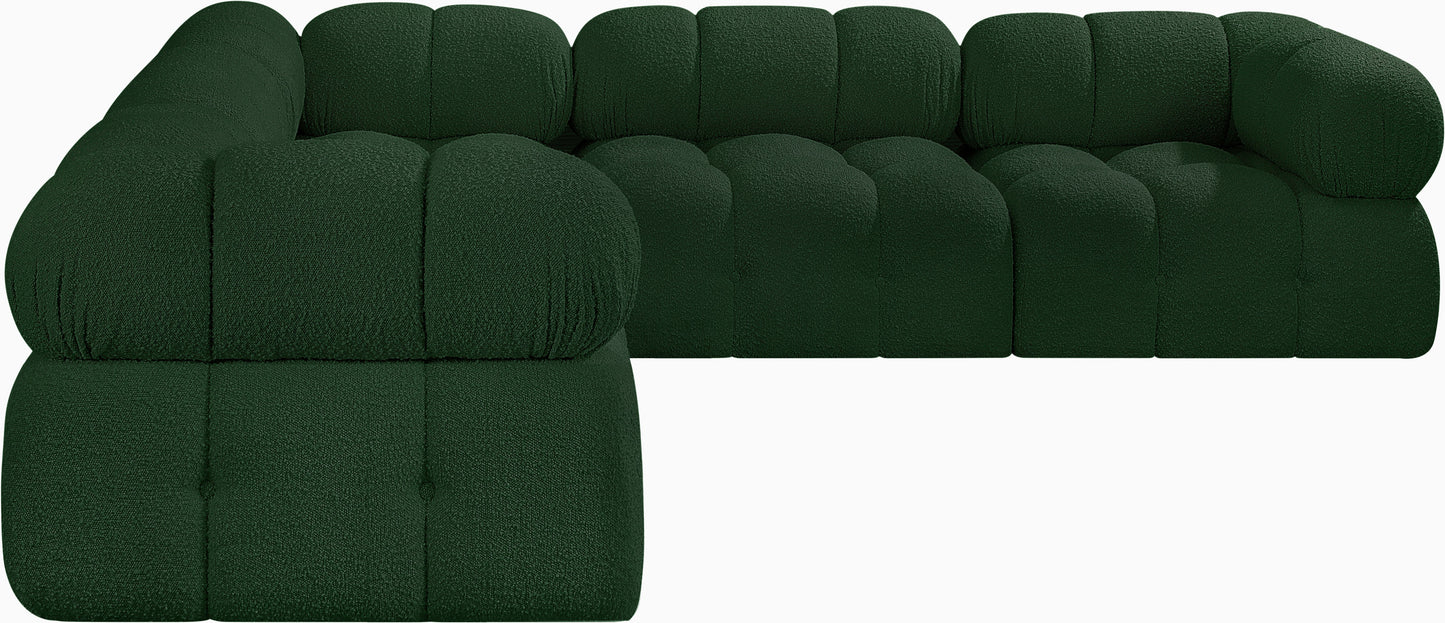 niya green boucle fabric modular sectional sec5d