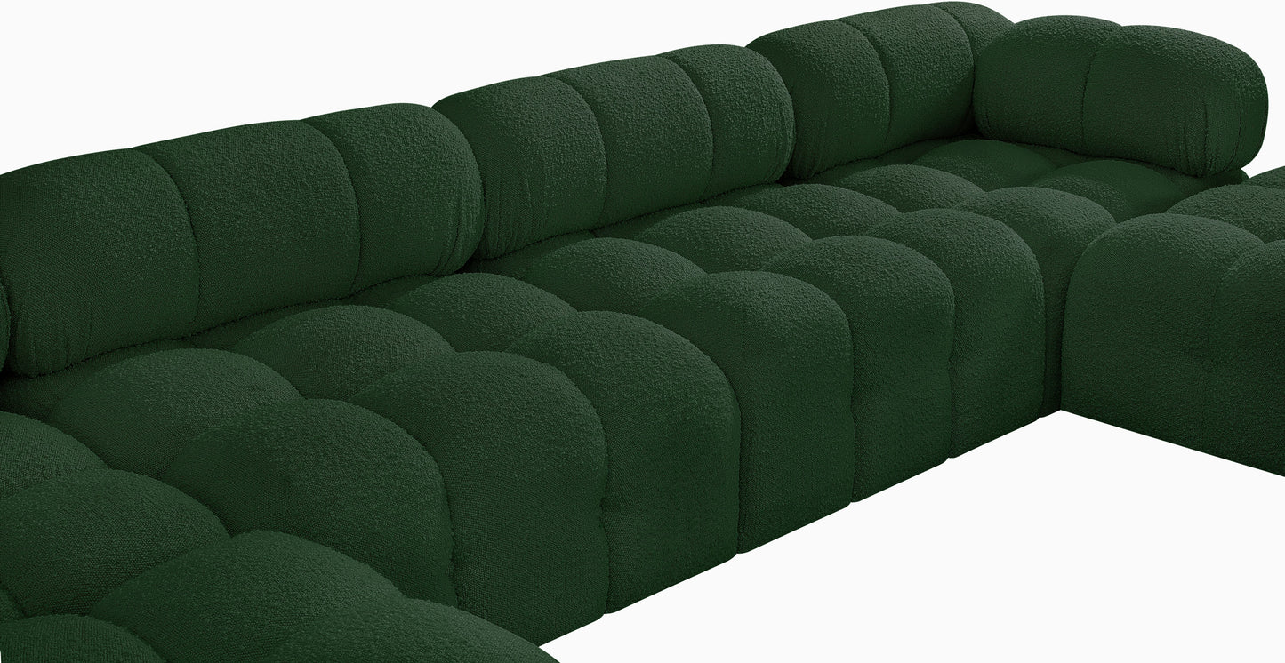 niya green boucle fabric modular sectional sec6a