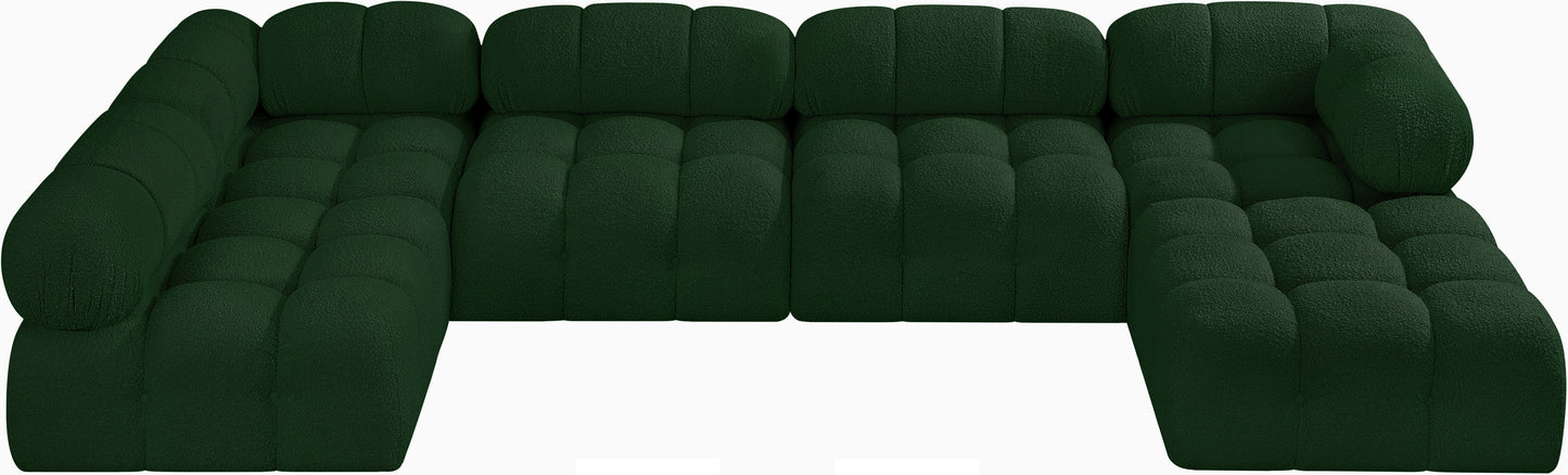 niya green boucle fabric modular sectional sec6a