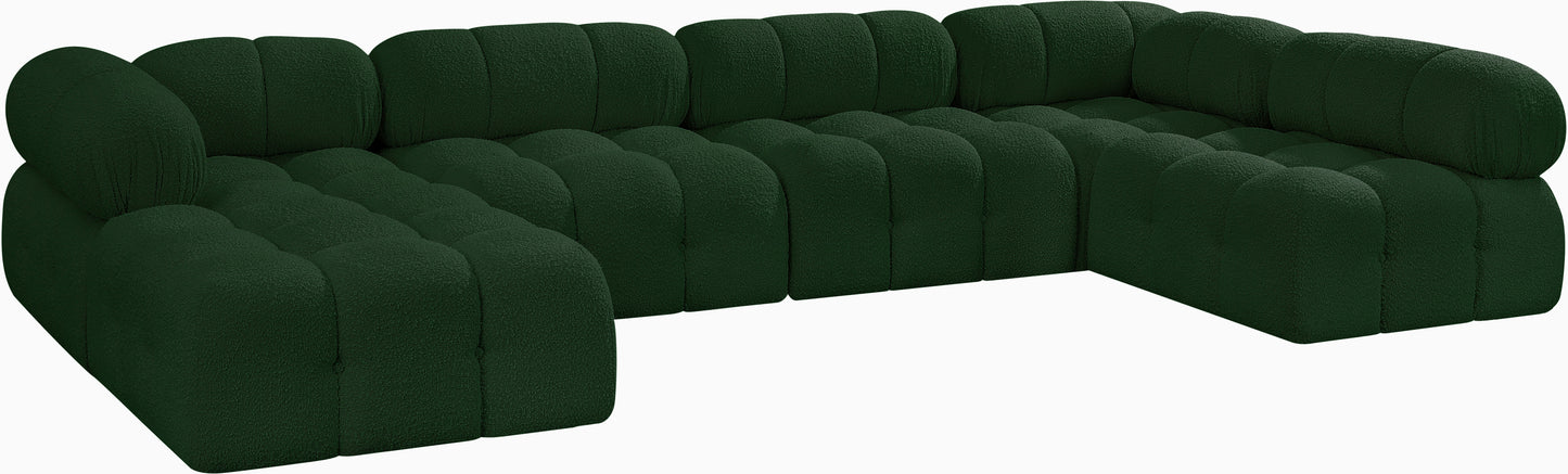 niya green boucle fabric modular sectional sec6a