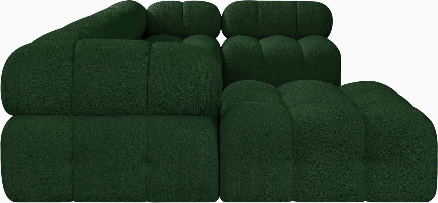 niya green boucle fabric modular sectional sec6a