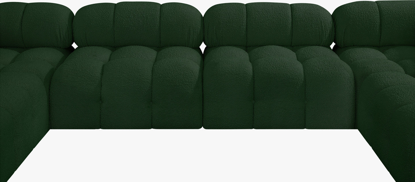 niya green boucle fabric modular sectional sec6a