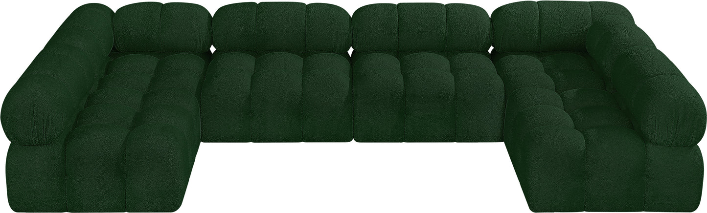 niya green boucle fabric modular sectional sec6b