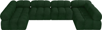 Niya Green Boucle Fabric Modular Sectional Sec6B