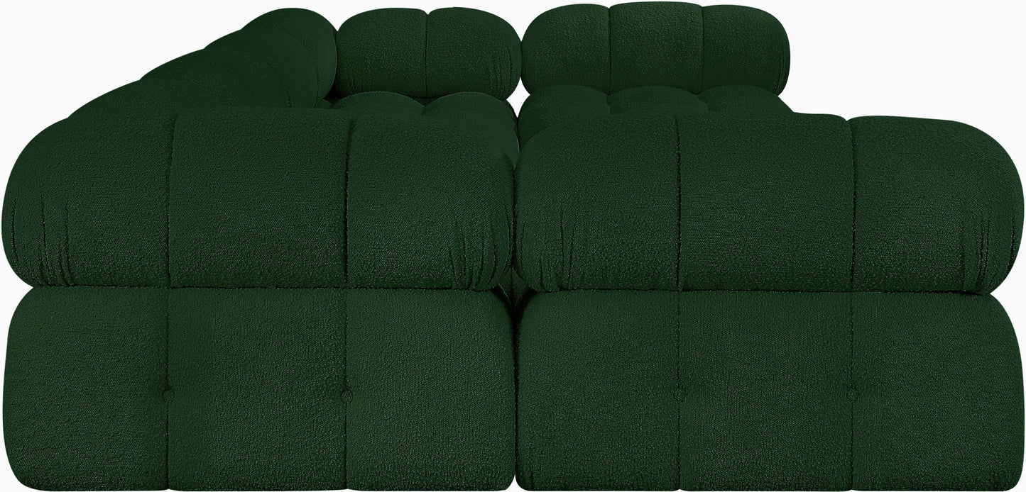 niya green boucle fabric modular sectional sec6b