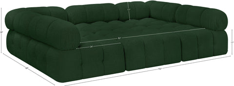 Darcy 102" Green Boucle Fabric Upholstered Sectional, 6-Piece