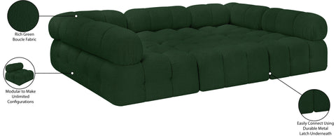 Darcy 102" Green Boucle Fabric Upholstered Sectional, 6-Piece