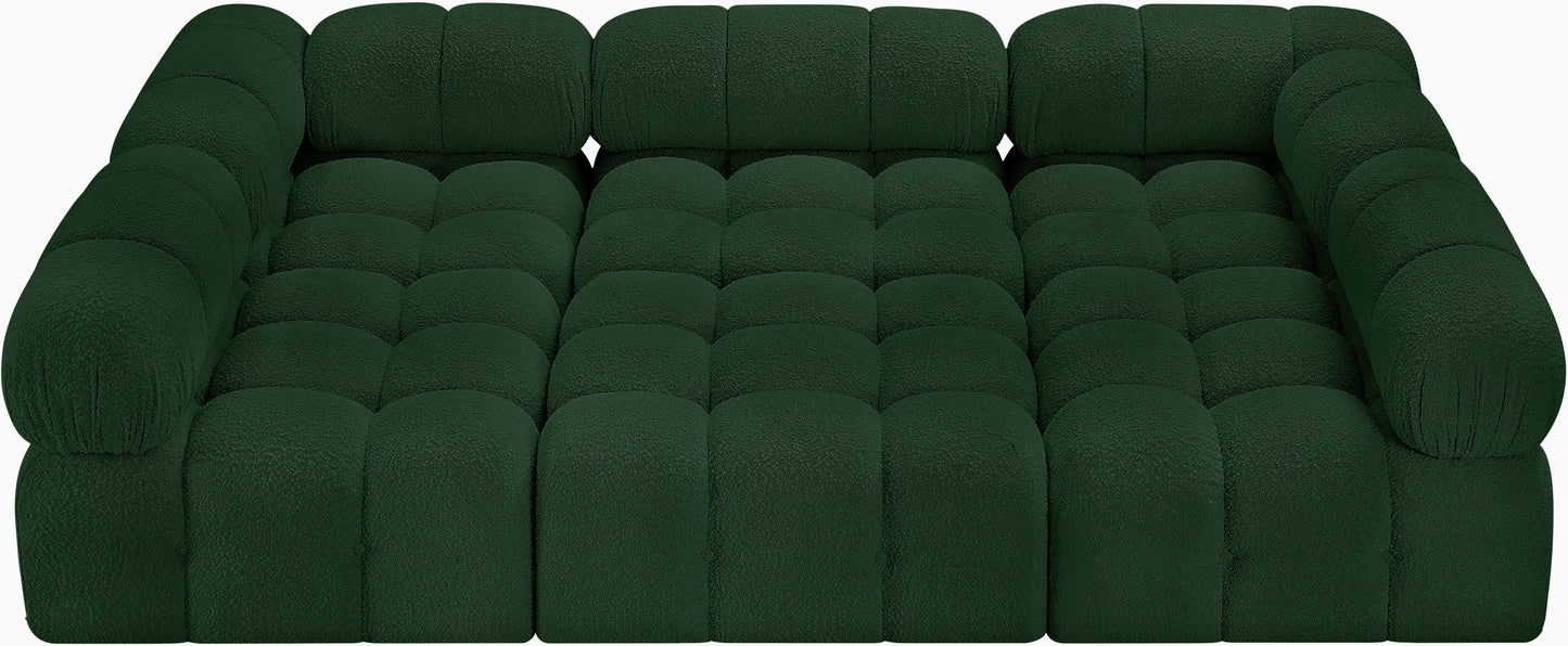 niya green boucle fabric modular sectional sec6c