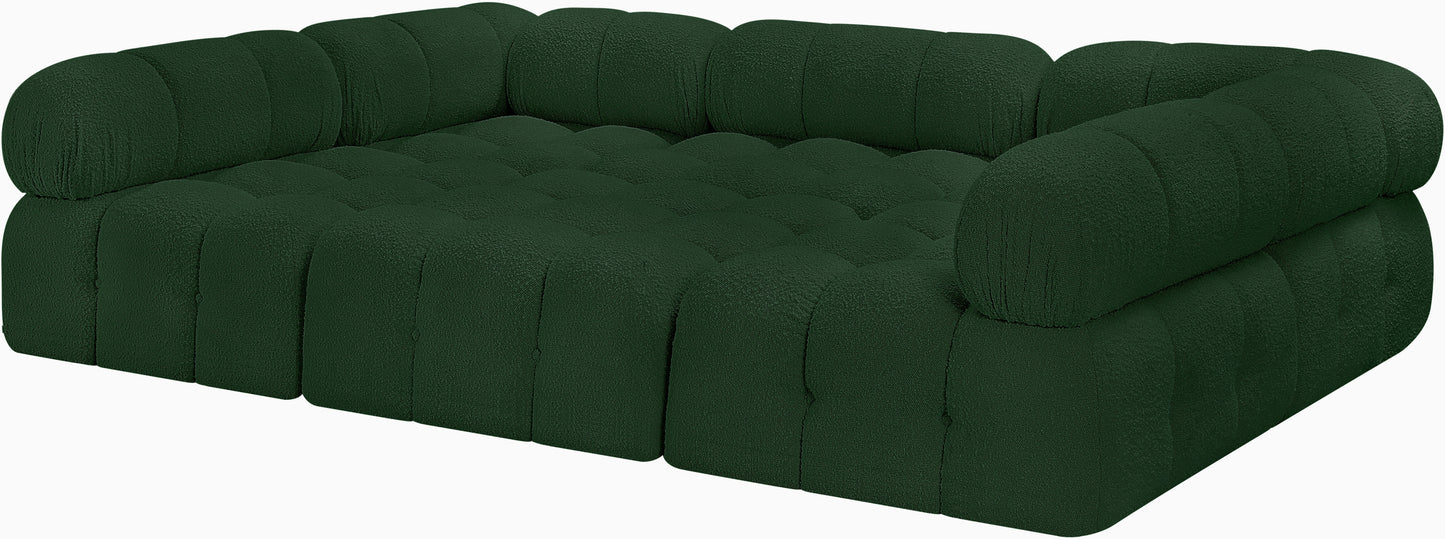 niya green boucle fabric modular sectional sec6c