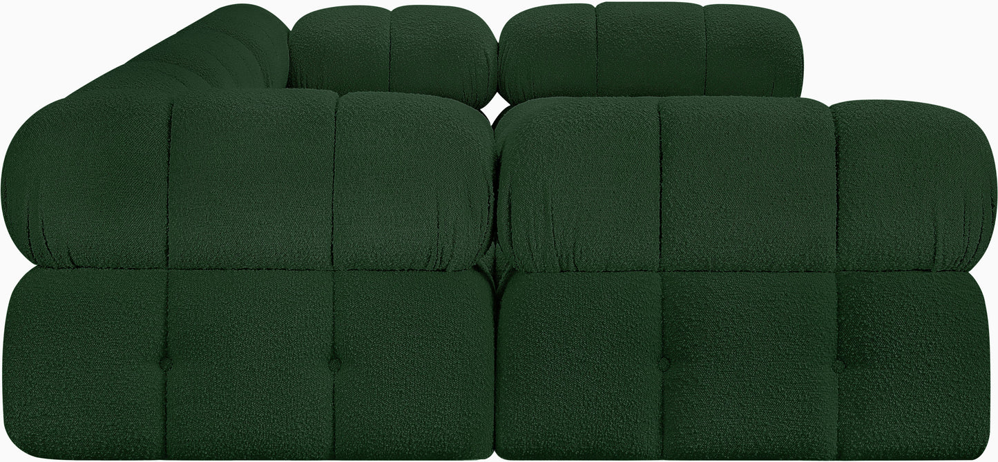 niya green boucle fabric modular sectional sec6c