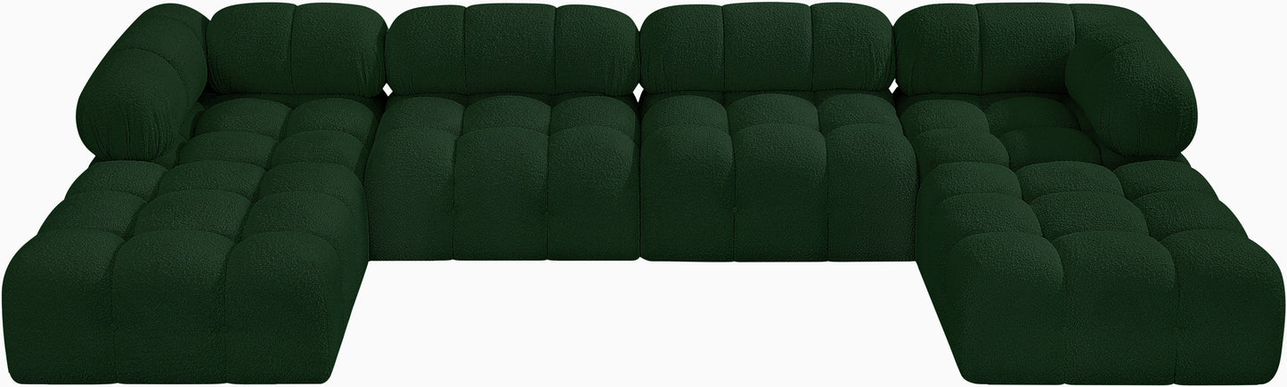 niya green boucle fabric modular sectional sec6d