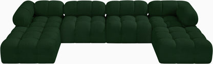 Niya Green Boucle Fabric Modular Sectional Sec6D