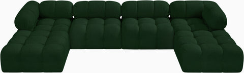 Niya Green Boucle Fabric Modular Sectional Sec6D