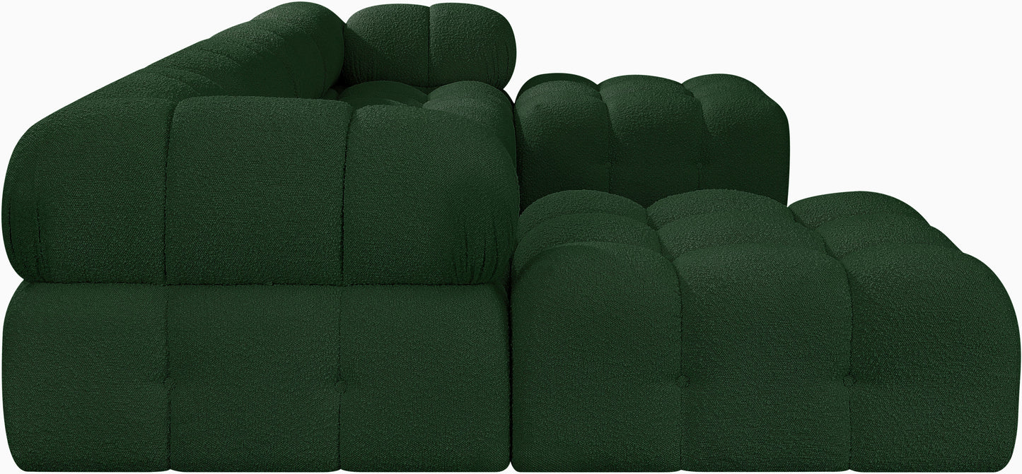 niya green boucle fabric modular sectional sec6d