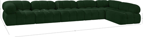 Darcy 170" Green Boucle Fabric Upholstered Sectional, 6-Piece