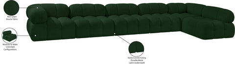 Darcy 170" Green Boucle Fabric Upholstered Sectional, 6-Piece