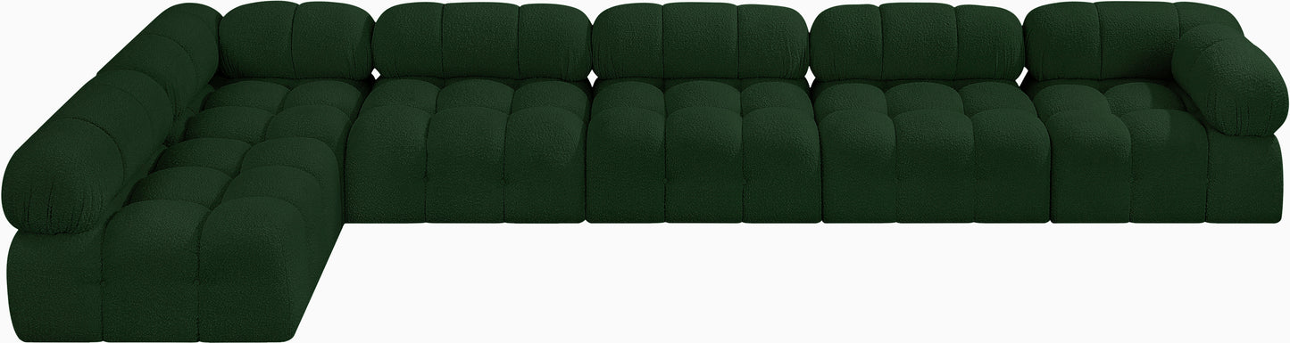 niya green boucle fabric modular sectional sec6e