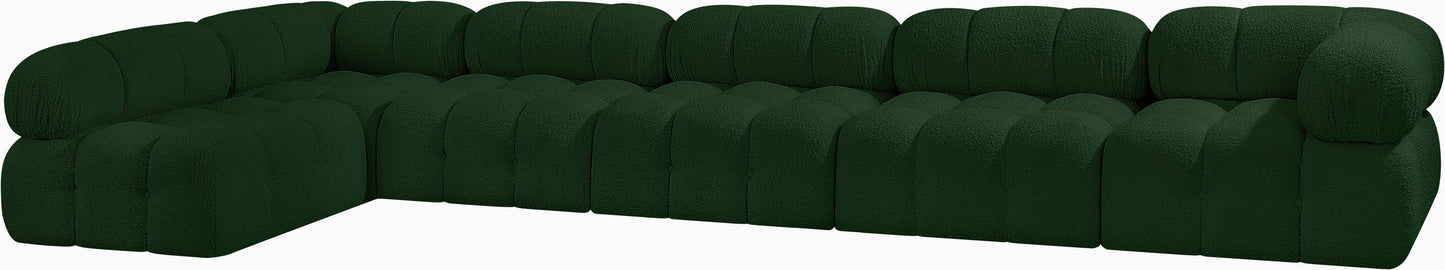 niya green boucle fabric modular sectional sec6e