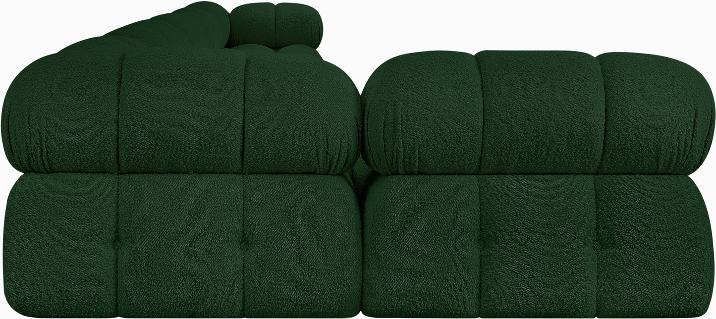 niya green boucle fabric modular sectional sec6e