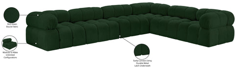 Darcy 136" Green Boucle Fabric Upholstered Sectional, 6-Piece (Style 4)