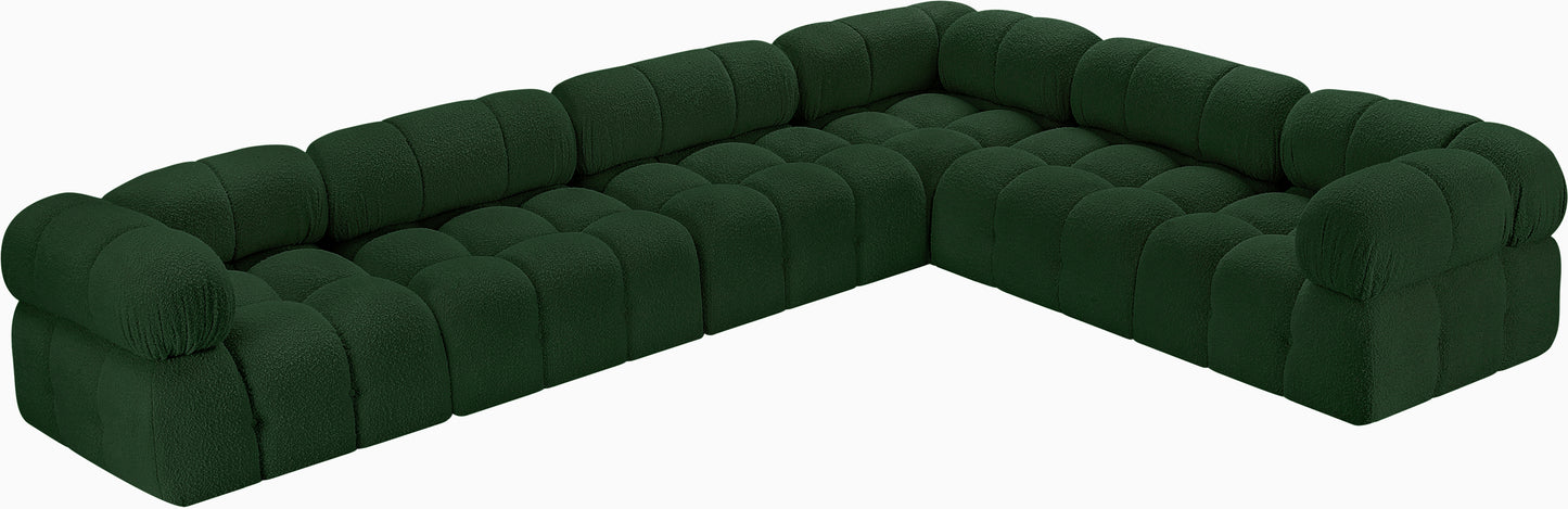 niya green boucle fabric modular sectional sec6f