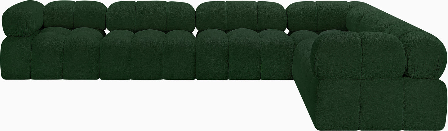 niya green boucle fabric modular sectional sec6f