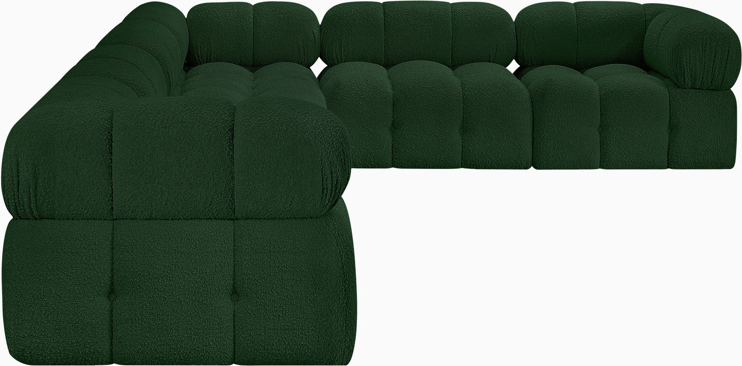 niya green boucle fabric modular sectional sec6f