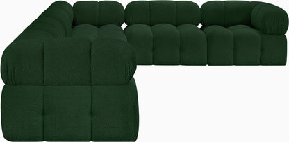 Niya Green Boucle Fabric Modular Sectional Sec6F