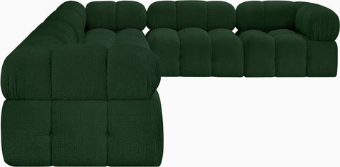 Niya Green Boucle Fabric Modular Sectional Sec6F