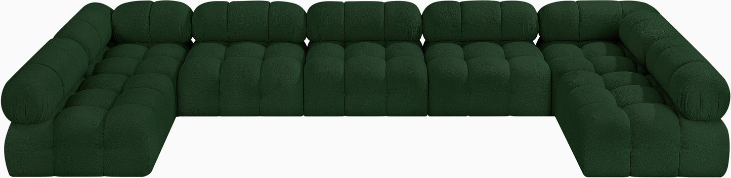 niya green boucle fabric modular sectional sec7a