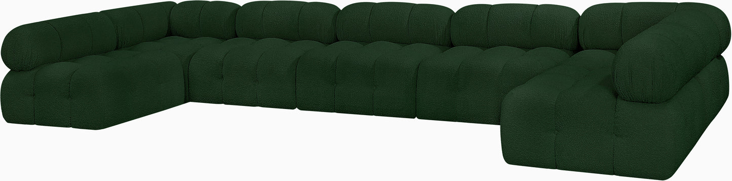 niya green boucle fabric modular sectional sec7a