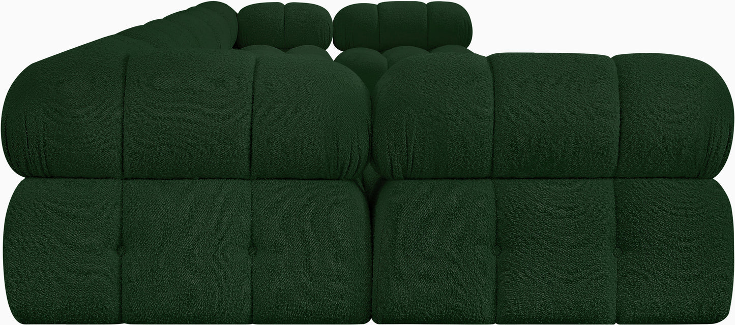 niya green boucle fabric modular sectional sec7a