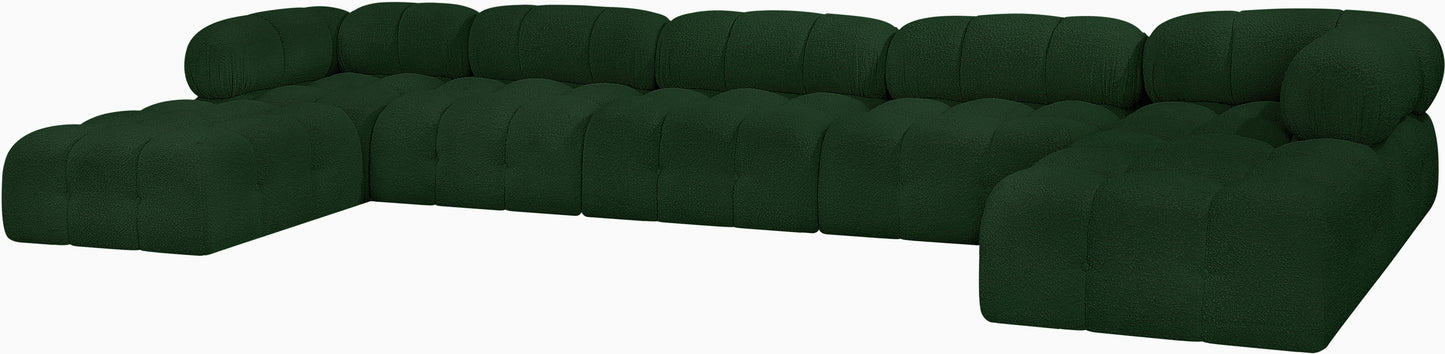 niya green boucle fabric modular sectional sec7b