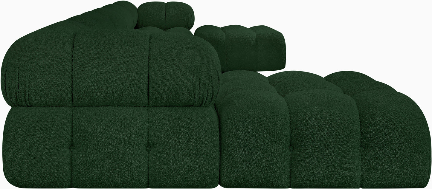 niya green boucle fabric modular sectional sec7b