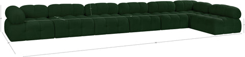 Darcy 204" Green Boucle Fabric Upholstered Sectional, 7-Piece