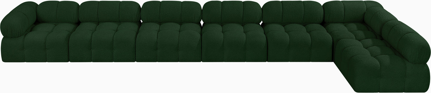 niya green boucle fabric modular sectional sec7c