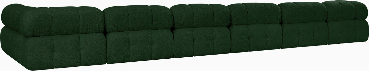 niya green boucle fabric modular sectional sec7c