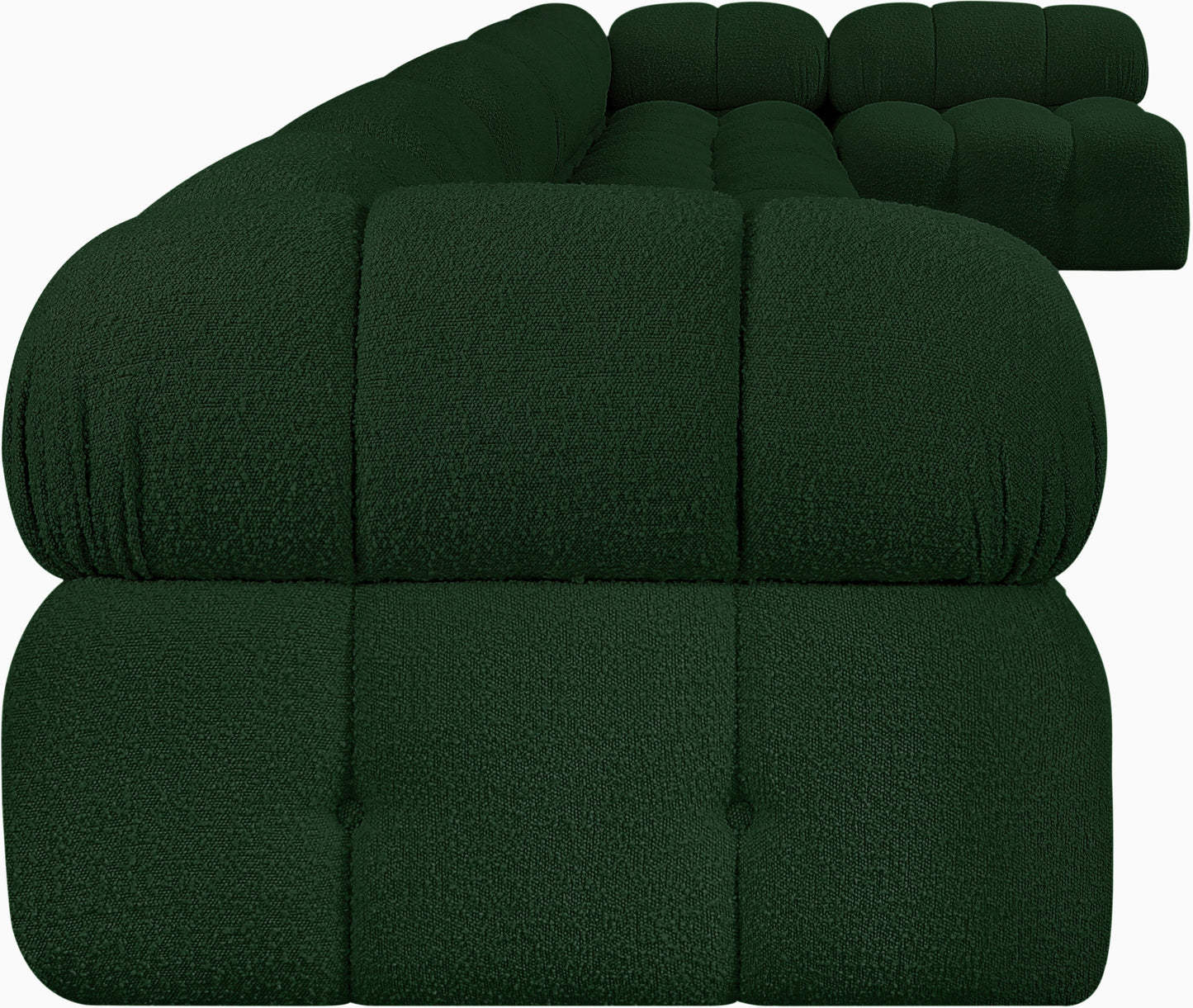 niya green boucle fabric modular sectional sec7c