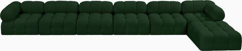 Darcy 204" Green Boucle Fabric Upholstered Sectional, 7-Piece (Style 2)